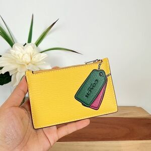 NWT Coach Zip Card‎ Case With Trompe L'oeil Print